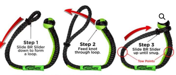 Bubba Rope 176746NGGB Heavy Duty 3/8" Synthetic Shackle NexGen PRO Gator Jaw Breaking Strength of 47,000 lb with HMPE in Green and Black, Accessory Ideal for Recovery and Towing Stuck Vehicle - Image 3