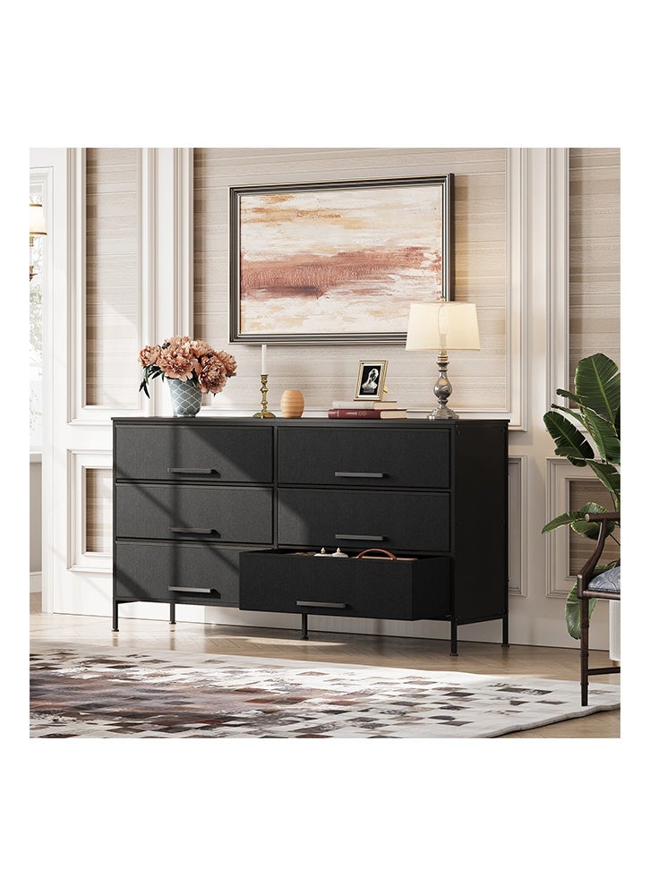 إن كي أكس نموذج تخزين الملابس مع 6 أدراج كهربائية للمنزل داخل الغرفة 59.8 بوصة باللون الأسود - Image 3