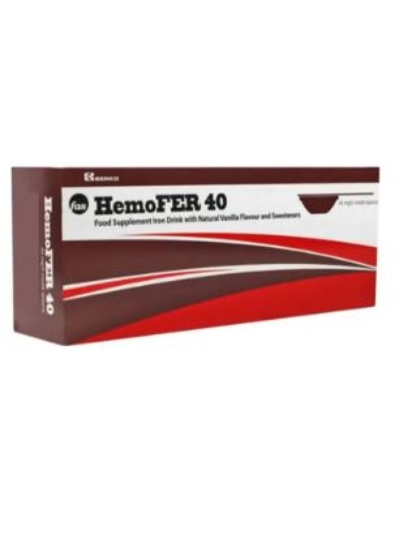 fas HEMOFER 40 MG / 5ML 28 READY TO USE SPOONS - Image 1