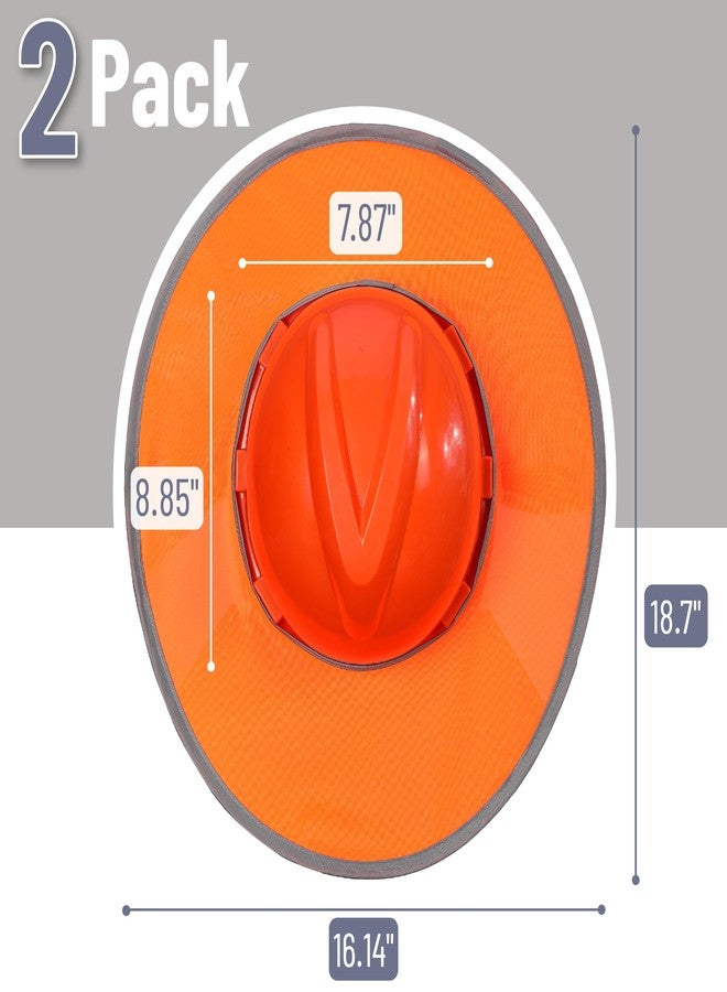 UNCO- Hard Hat Sun Shield, 2 Pack, Orange, Full & Standard Brim Mesh Sunshade High Visibility Reflective, Hard Hat Accessories - Image 2