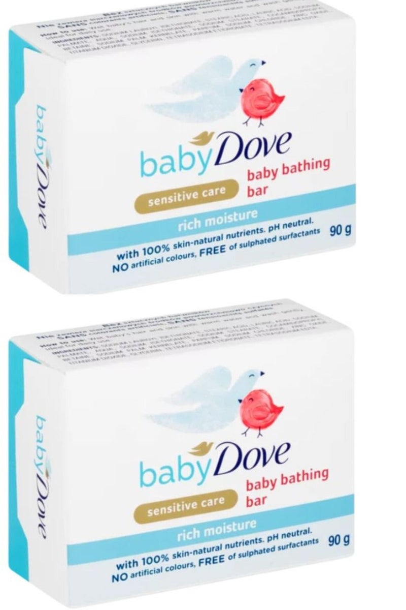 Baby Dove Sensitive Care Rich Moisture Baby Bathing Bar 90g 2PC - Image 1