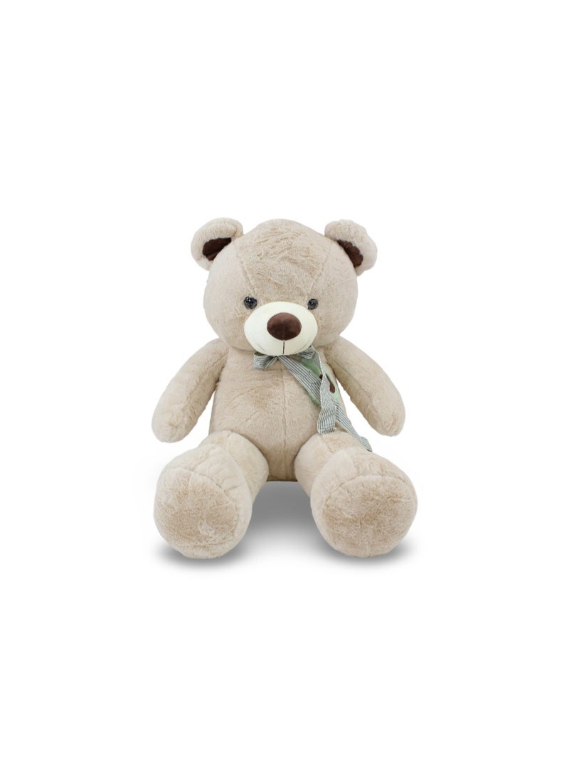Jumbo Teddy Bear Plush Toy – Beige with Scarf - Image 1