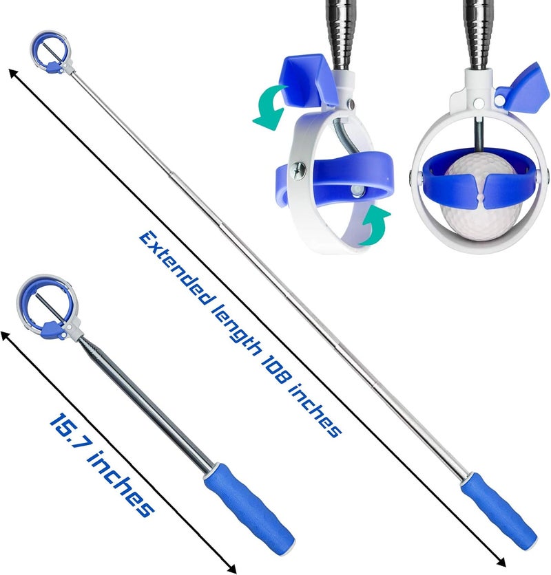 prowithlin Golf Ball Retriever, Golf Ball Retrievers Telescopic for Water with Spring Release-Ready Head, Balls Retriever Tool Golf with Locking Clip, Grabber Tool, Golf Accessories Golf Gift for Men - Image 5