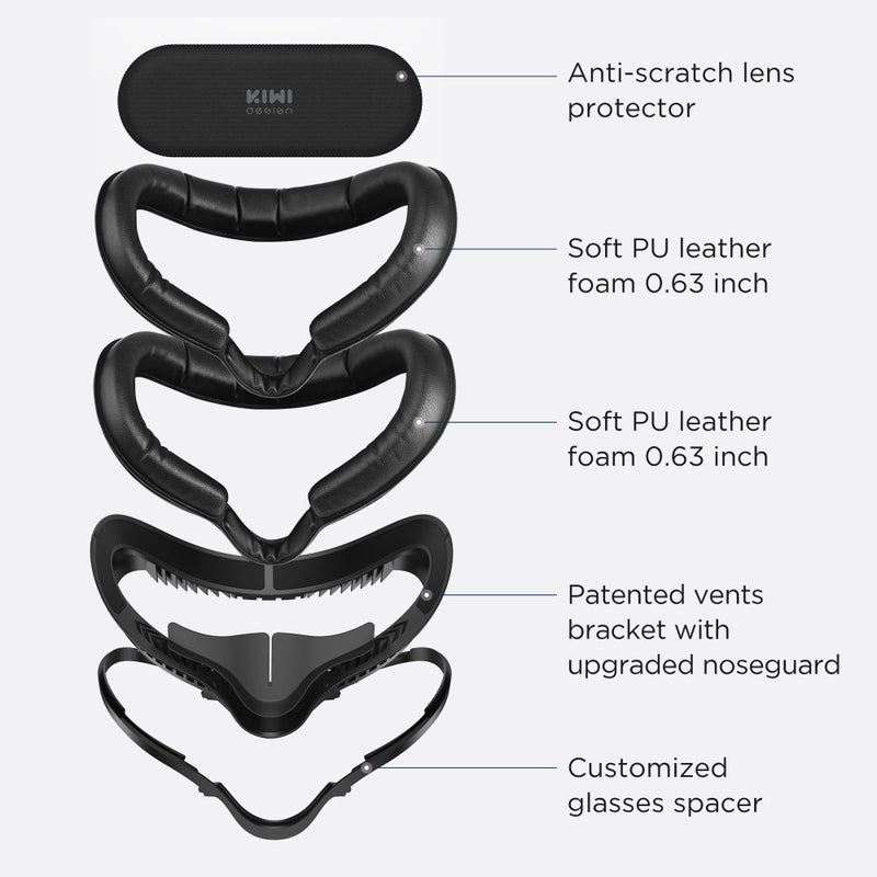 KIWI design Face Cover Pad & Facial Interface for Oculus/Meta Quest 2 Accessories, Enhance VR Comfort - Image 2