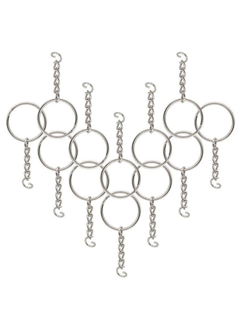 Generic 100 Pack Bulk Keyring Set Split Key Chain Rings with 1 inch Large Chains Heavy Duty Metal Keychain Ring Easy to Use Open Jump Rings Strong Small Round DIY Jewelry Making Keyrings Kit  - Image 3