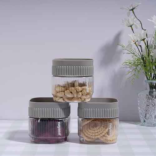 Nayasa Refresh Container 500 ML BPA Free Food Grade Airtight Kitchen Storage Stackable Containers- Set Of 6 | Grey - Image 5