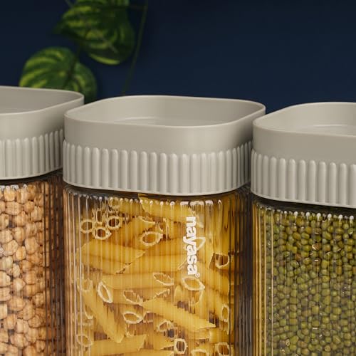 Nayasa Refresh Container 500 ML BPA Free Food Grade Airtight Kitchen Storage Stackable Containers- Set Of 6 | Grey - Image 3