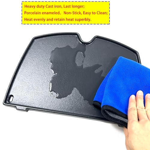 Direct Store DC136 6558 Cast Iron Cooking Griddle for Weber Q100 Q1000, Q120 Q1200 Series Gas Grills Parts, 12.6 x 8.5 x 0.5 Inches, Replace for Weber Q1200 Grill Accessories - Image 5