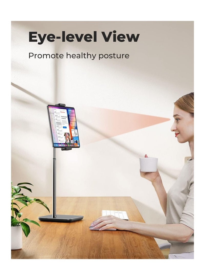 Tablet Stand Heavy Duty Aluminum Tablet Holder Mount with Adjustable Height from 13.8 to 21.2 - Image 2