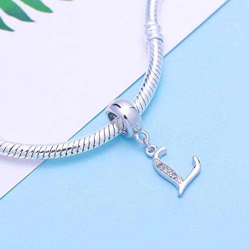 SOUKISS Letter L Charm Sterling Silver 925 Initial A-z Alphabet Beads Name Charm for Bracelet Charms - Image 2