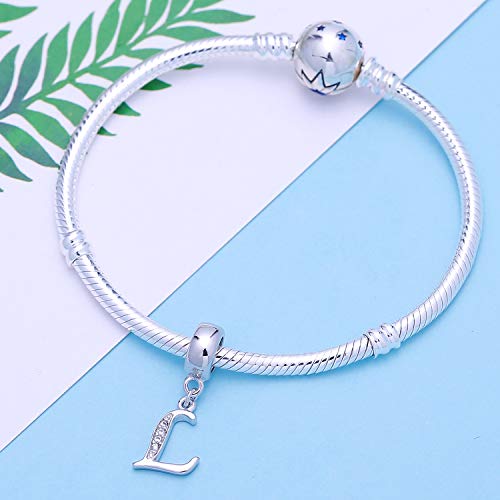 SOUKISS Letter L Charm Sterling Silver 925 Initial A-z Alphabet Beads Name Charm for Bracelet Charms - Image 4