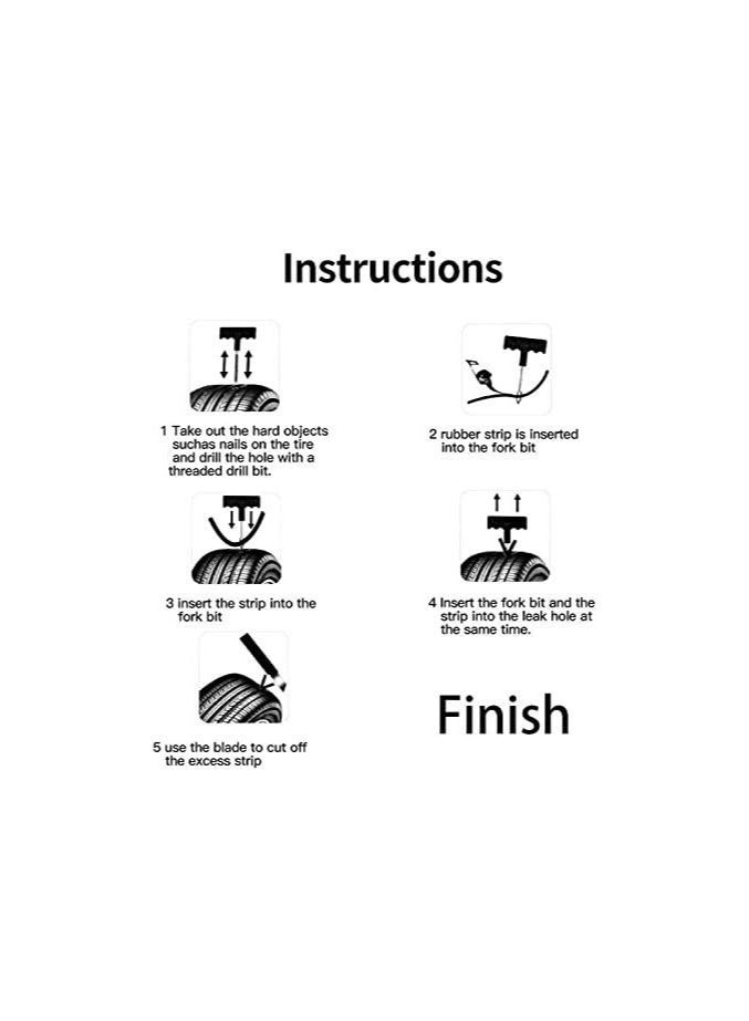 كراون مجموعة أدوات إصلاح قابس ثقب الإطارات للسيارة/الدراجة/السيارات - Image 3