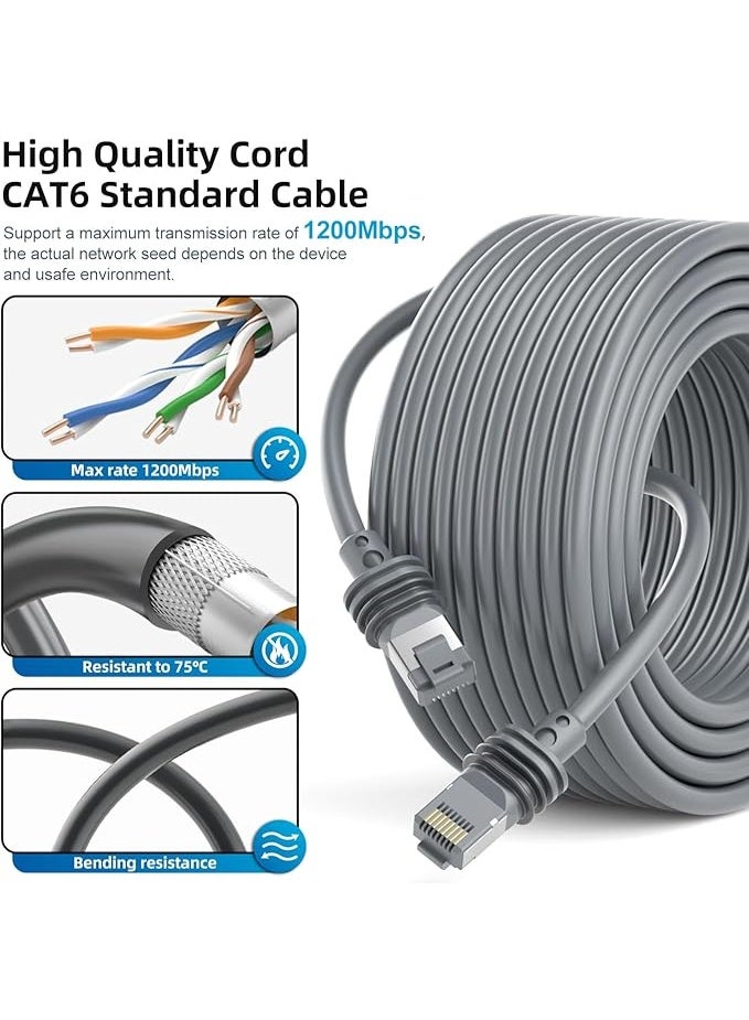 Standard Actuated Starlink Gen 3 Cable 65FT/20M, Replacement V3 Waterproof Ethernet Cable - Gray  - Image 3