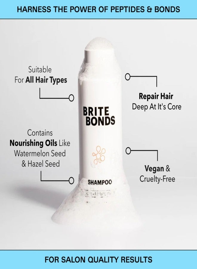 Brite Bonds Repair Shampoo with Peptides & Easy Squeeze Bottle - Reverse All Types of Hair Damage with Nourishing Oils - Vegan Cruelty-Free Salon Quality Bonds Shampoo to Revitalize Hair (6.76 Fl Oz) - Image 3