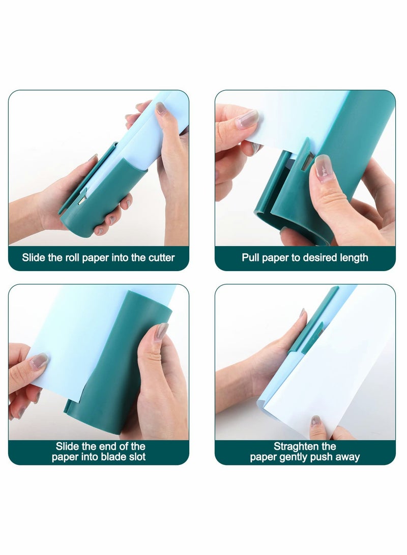 Wrapping Paper Cutter, 3 Pcs Gift Wrap Cutter, Portable Paper Roll Cutter, Sliding Wrapping Paper Cutter Tool, Safer And Easier Cut, Gift Wrapper Cutter (Blue, Black, White) - Image 4