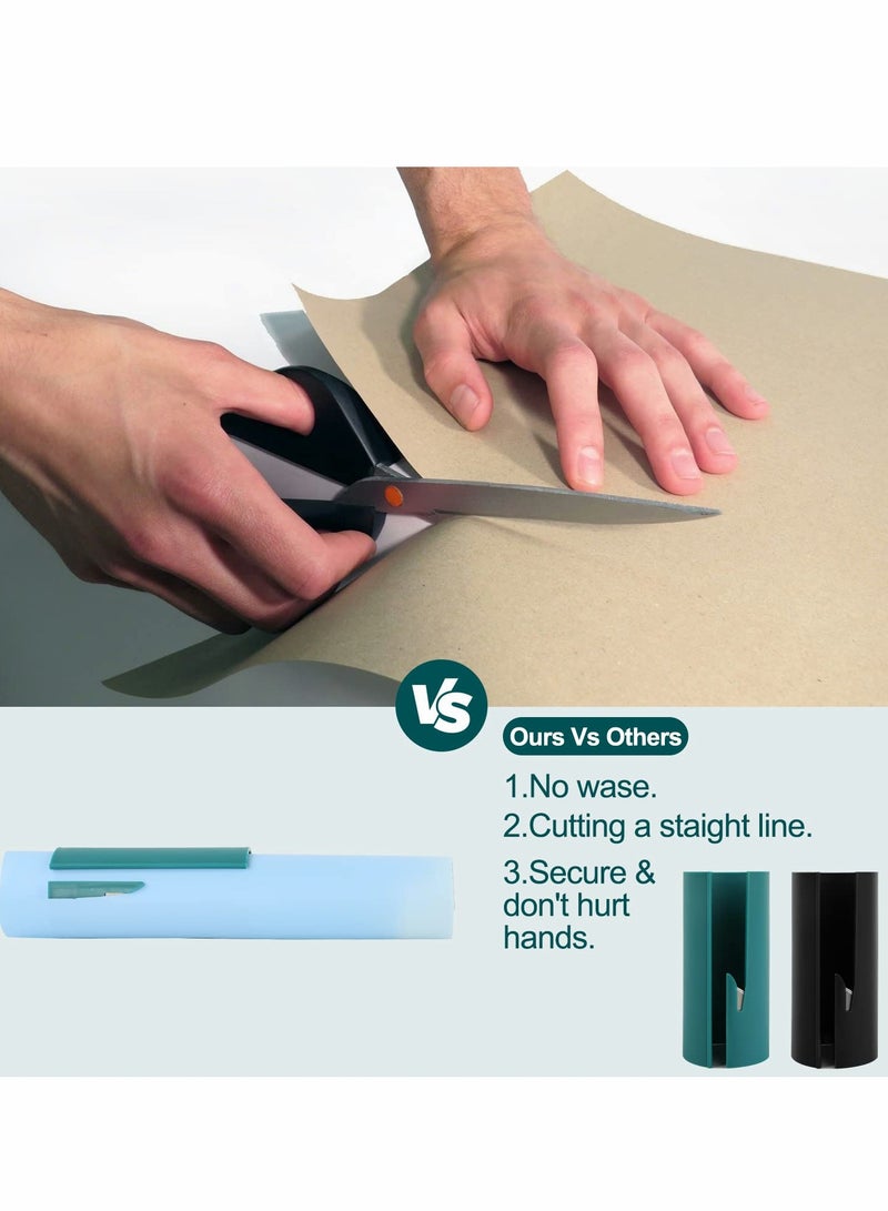 Wrapping Paper Cutter, 3 Pcs Gift Wrap Cutter, Portable Paper Roll Cutter, Sliding Wrapping Paper Cutter Tool, Safer And Easier Cut, Gift Wrapper Cutter (Blue, Black, White) - Image 3