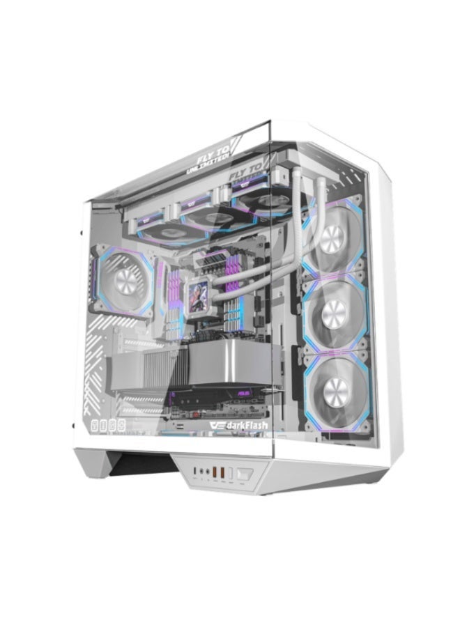 DarkFlash DarkFlash DY470 ATX With 4 Fans ARGB Computer Case Mid Tower - White - Image 1