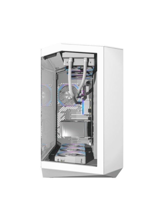 DarkFlash DarkFlash DY470 ATX With 4 Fans ARGB Computer Case Mid Tower - White - Image 3