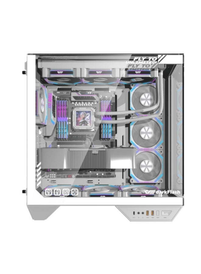 DarkFlash DarkFlash DY470 ATX With 4 Fans ARGB Computer Case Mid Tower - White - Image 2