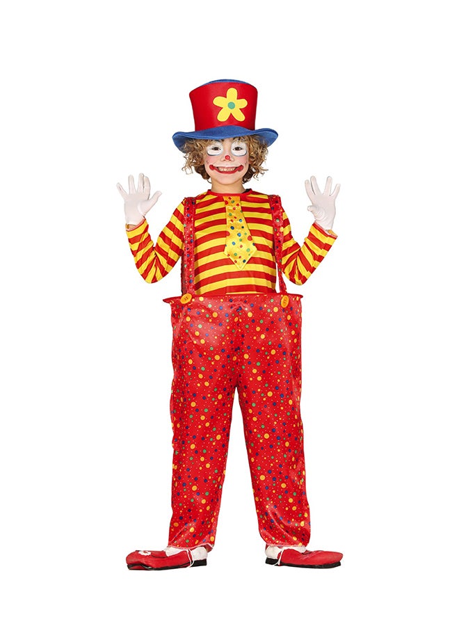 Fiestas Guirca Clown Children Costume, Size 5-6 Years. Costume includes: Hat, Shirt, Neckpiece 