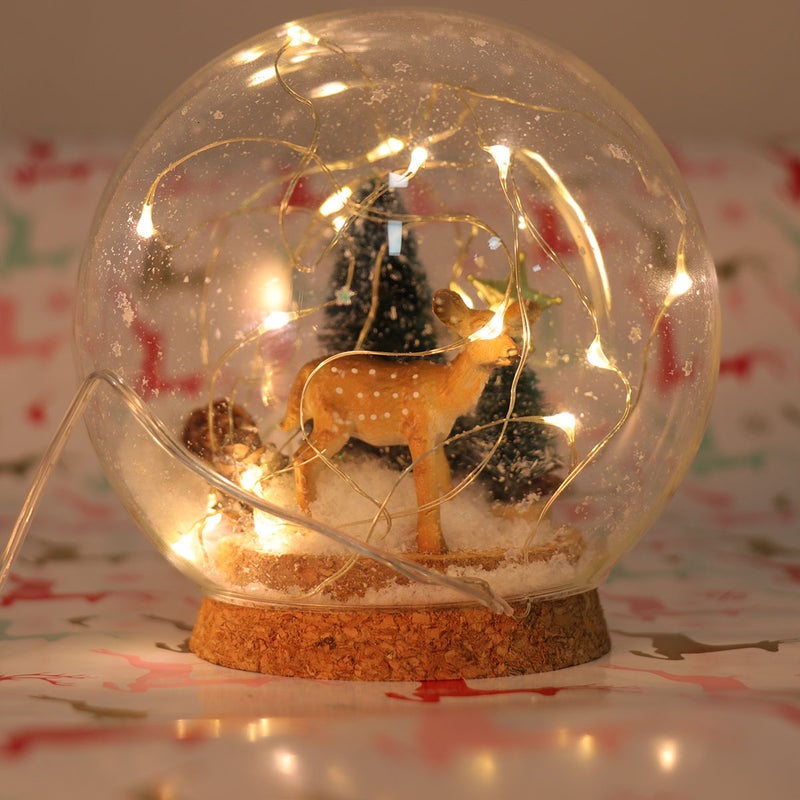 2pcs Crystal Romantic Glass Lights Deer Decorative Lamp Desktop Ornament (Powered by Button Cell) - Image 4