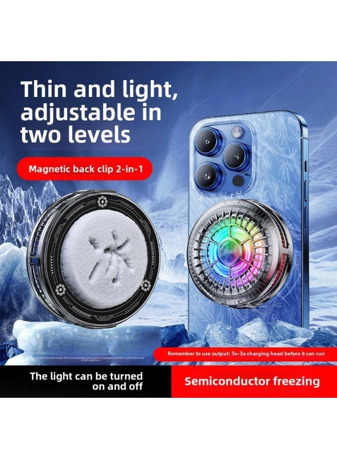 Mobile Phone Live Radiator Can Freeze Magnetic Back Clip Noise Small Refrigerator Game King Eat Chicken Semiconductor-Color:Semiconductor Freezing Model 【transparent Color】 - Image 2