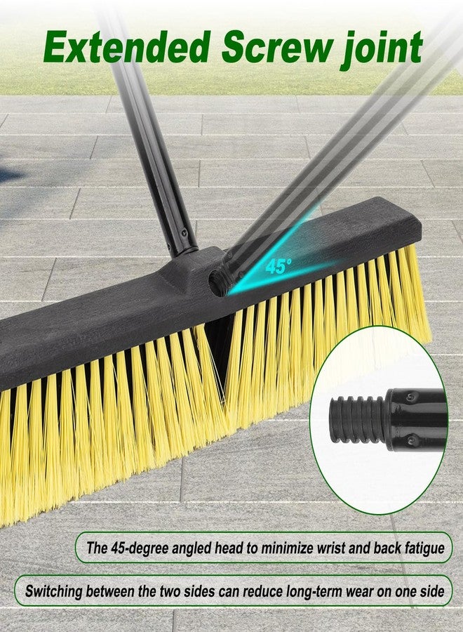 BeiLan 18 Inches Push Broom Outdoor- Heavy Duty Commercial Broom with 64.5" Long Handle and Stiff Bristles for Patio Garage Deck Concrete Wood Stone Tile Driveway Yard Warehouse Shop Floor Cleaning - Image 5