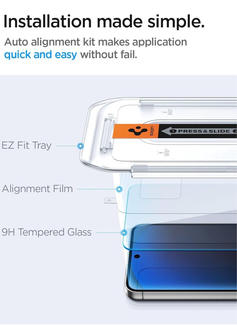 Spigen - GLAStR EZ Fit for Samsung Galaxy A56 5G Screen Protector / Galaxy S24 FE Tempered Glass Screen Protector [2 PACK] with Easy Install Tray - Image 1