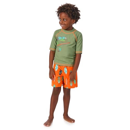 Sainteve Saint Eve Toddler and Kids Swim Rash Guard UPF 50 Sun Protection 2-Piece Set for Boys and Girls - Chameleon, 6 - Image 2