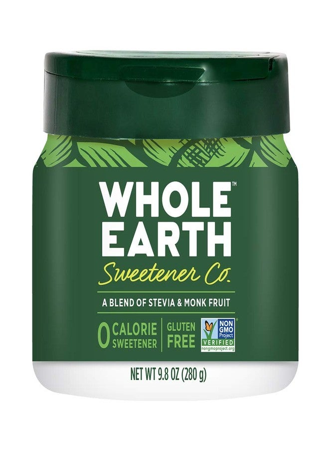 Whole Earth Stevia and Monk Fruit Plant-Based Sweetener, 9.8 Ounce Jar - Image 1