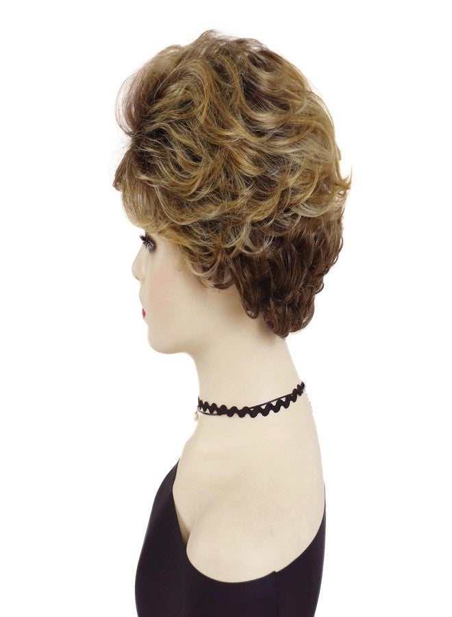 GNIMEGIL Short Hair Styles for Women Over 50 Curly Short Brown Wig with Bangs Haircuts Daily Wear Grandma Mother Gifts - Image 4