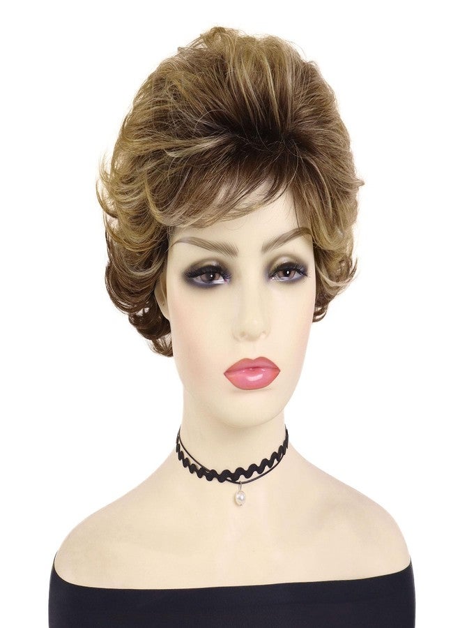 GNIMEGIL Short Hair Styles for Women Over 50 Curly Short Brown Wig with Bangs Haircuts Daily Wear Grandma Mother Gifts - Image 3