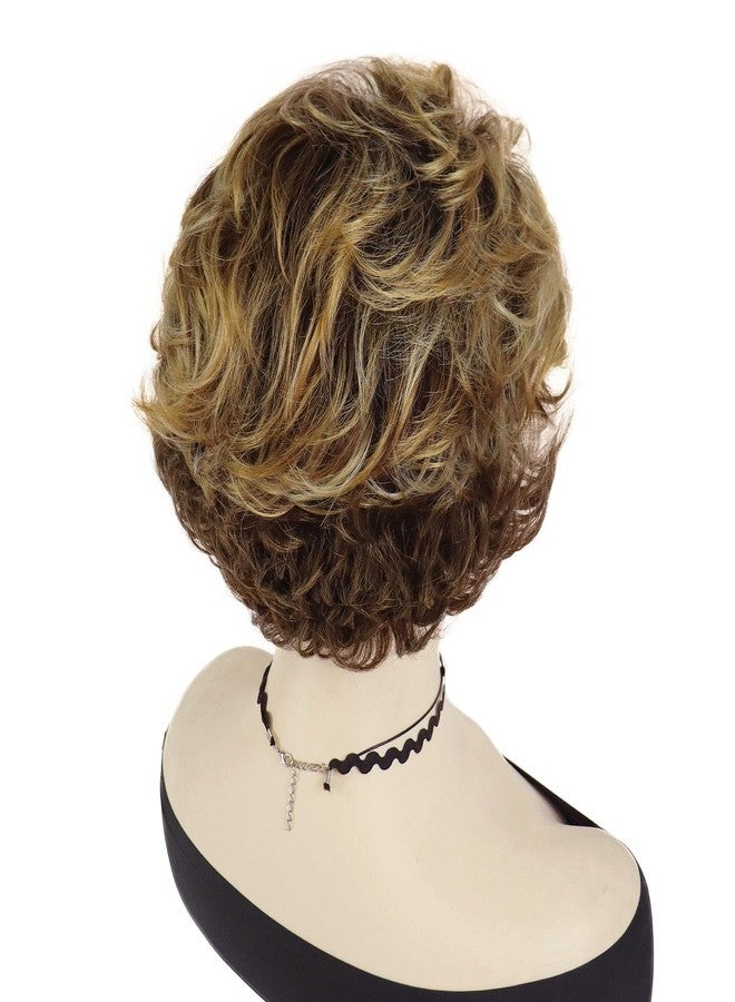 GNIMEGIL Short Hair Styles for Women Over 50 Curly Short Brown Wig with Bangs Haircuts Daily Wear Grandma Mother Gifts - Image 5