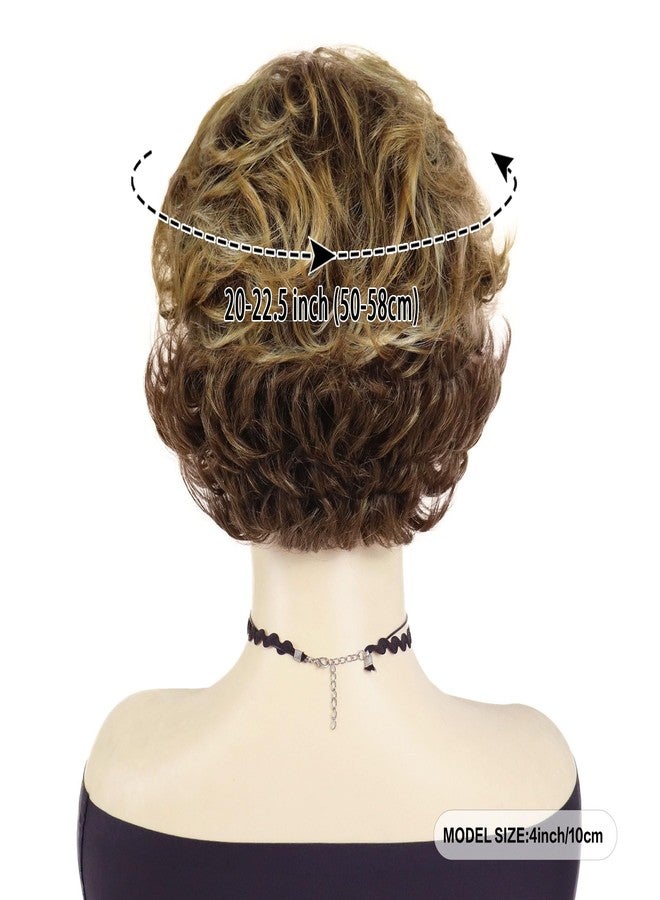 GNIMEGIL Short Hair Styles for Women Over 50 Curly Short Brown Wig with Bangs Haircuts Daily Wear Grandma Mother Gifts - Image 2