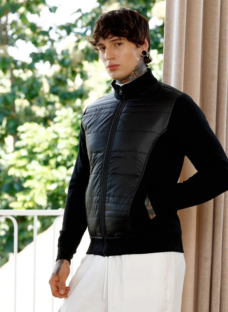 كامبوس سوترا جاكيت رجالي بسحاب أمامي بتصميم قطع متداخلة