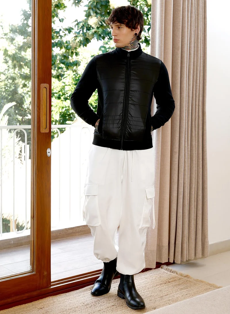 كامبوس سوترا جاكيت رجالي بسحاب أمامي بتصميم قطع متداخلة