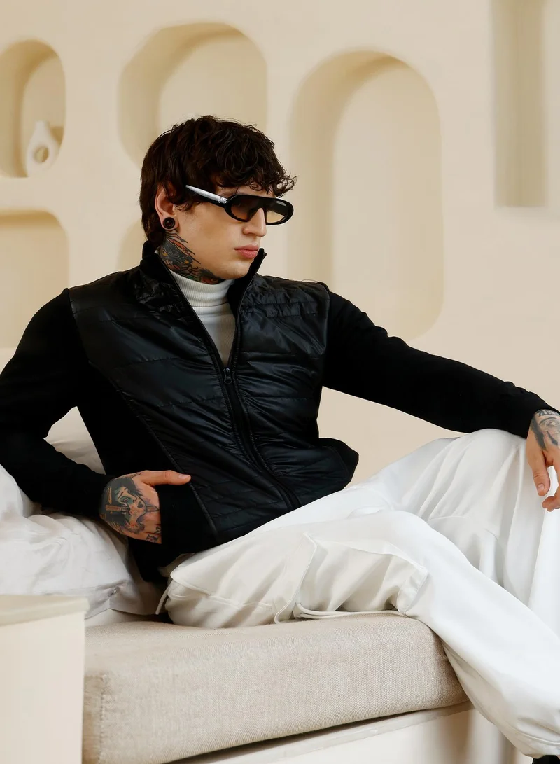 كامبوس سوترا جاكيت رجالي بسحاب أمامي بتصميم قطع متداخلة