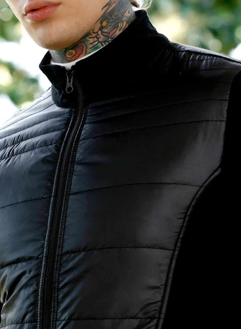 كامبوس سوترا جاكيت رجالي بسحاب أمامي بتصميم قطع متداخلة