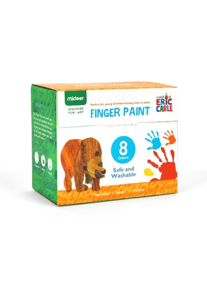 Mideer Finger Paint Set 8 Colors – Washable Non Toxic Finger Paints for Toddlers Age 3+, My First Fingerpaint Kit for DIY Art Crafts, Creative Sensory Painting Supplies for Kids - Image 2