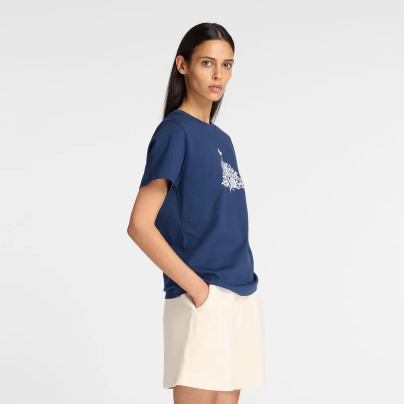New Balance NB Navy Women's Athletics Pile T-Shirt for Women | Best Price UAE