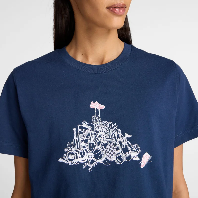 New Balance NB Navy Women's Athletics Pile T-Shirt for Women | Best Price UAE
