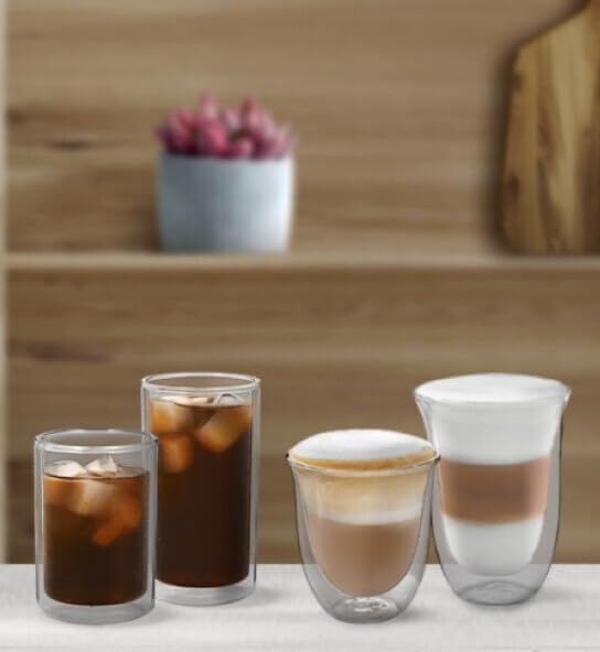 De'Longhi كؤوس قهوة ديلونجي كولد برو DLSC324 مزدوجة الجدران الحرارية، مجموعة من 2، 220 مل - Image 3