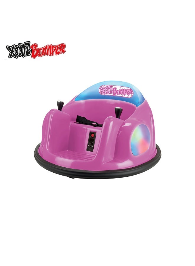 Xootz سيارة بامبر زوتز وردية، تعمل بالبطارية | جولة 360 درجة مع جهاز تحكم عن بعد | مع حزام أمان قابل للتعديل وإطارات مضادة للثقب | مغامرة داخلية وخارجية للأطفال من عمر 1 سنة وما فوق - Image 1