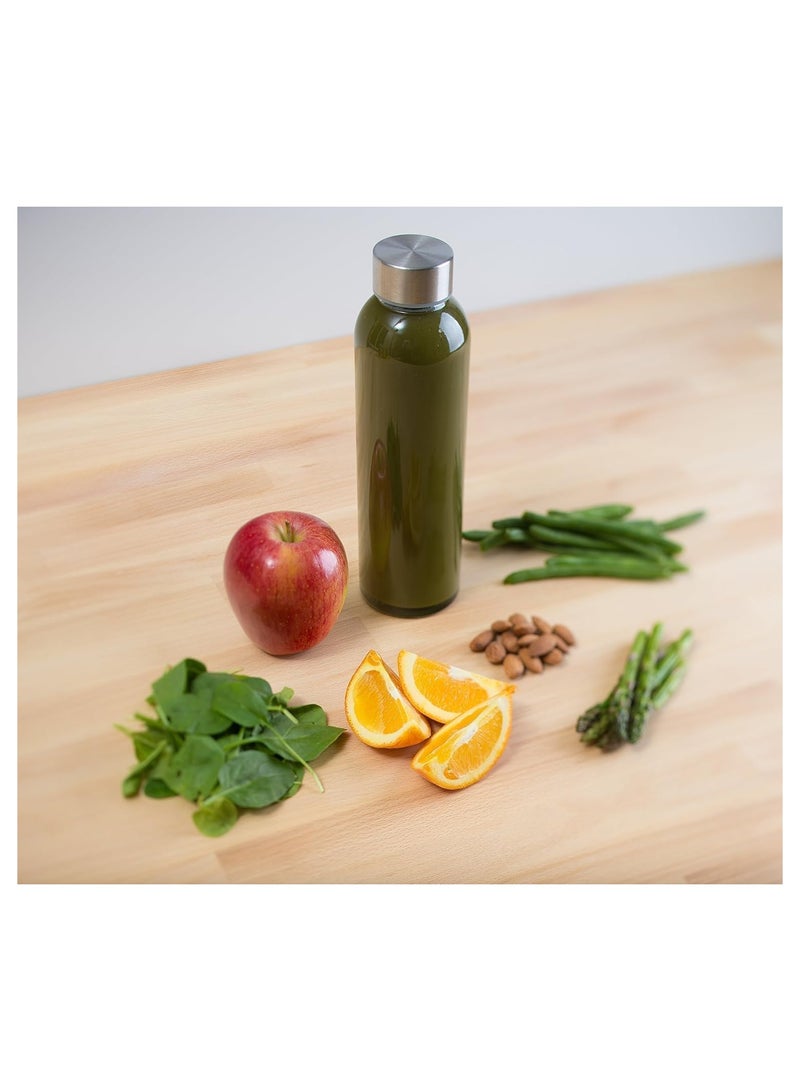 Luxoraq 300ml Glass Juice Bottles with Leakproof Stainless Steel Lids - BPA-Free, Wide Mouth 10oz Bottles for Smoothies, Juices, Infused Water - Reusable & Portable (Pack of 3) - Image 5