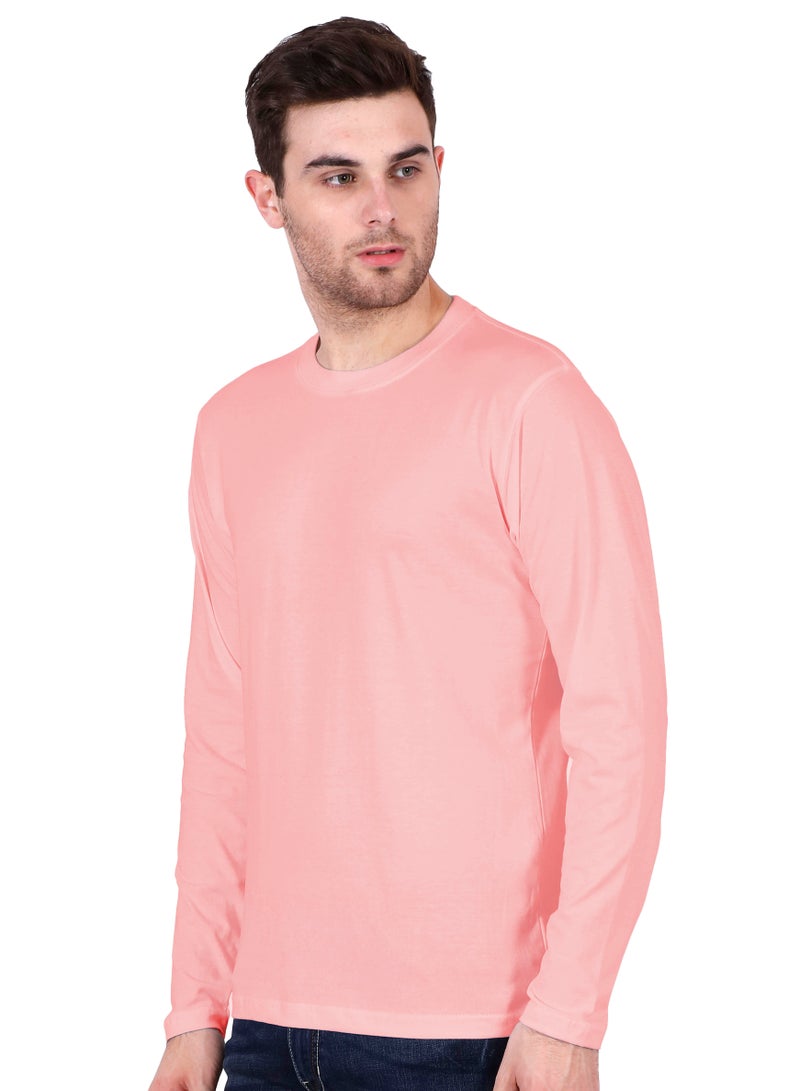 RSO Outfits Baby Pink Men's Cotton Round Neck Full Sleeve  Tshirt - Image 3