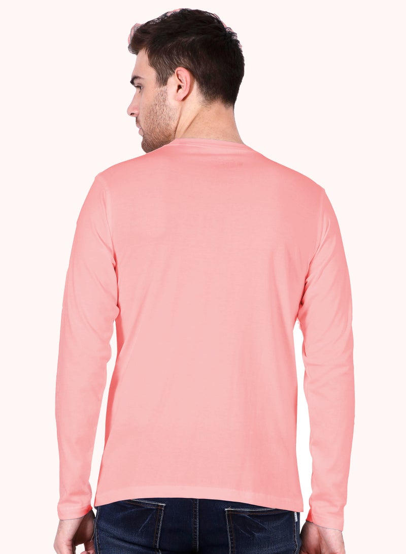 RSO Outfits Baby Pink Men's Cotton Round Neck Full Sleeve  Tshirt - Image 2