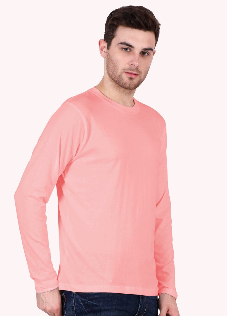 RSO Outfits Baby Pink Men's Cotton Round Neck Full Sleeve  Tshirt - Image 4