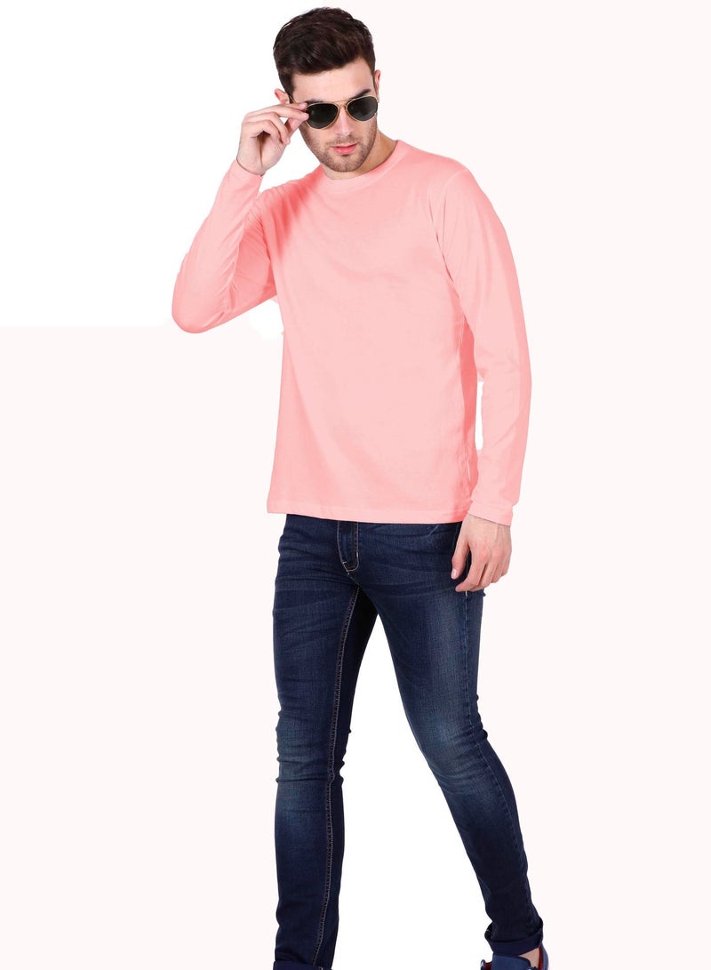RSO Outfits Baby Pink Men's Cotton Round Neck Full Sleeve  Tshirt - Image 5