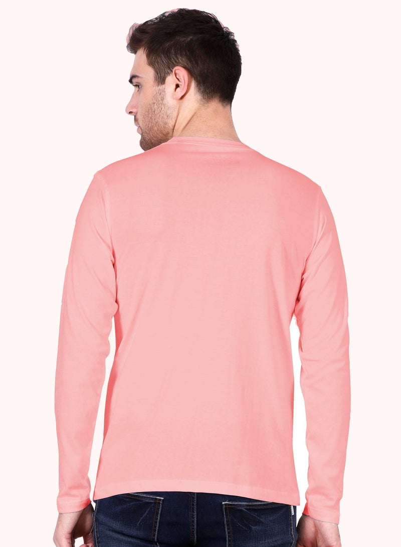 RSO Outfits Baby Pink Men's Cotton Round Neck Full Sleeve  Tshirt - Image 2