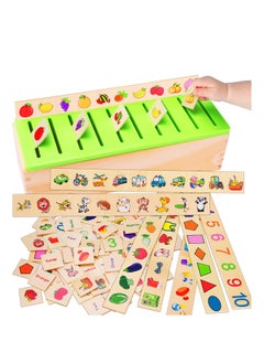 Wooden Montessori Toys for Toddlers Learning Activities Sorting Box Educational Toys Preschool Kindergarten Games Autism Toys Motor Skills STEM for Girls Boys Age 1-2 2 3 4 Year Old Kids Birthday Gift